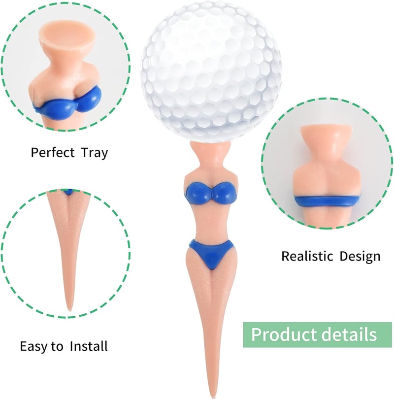 Lustige Golf Tees für Damen - Kunststoff, 76 mm (5 Stück)