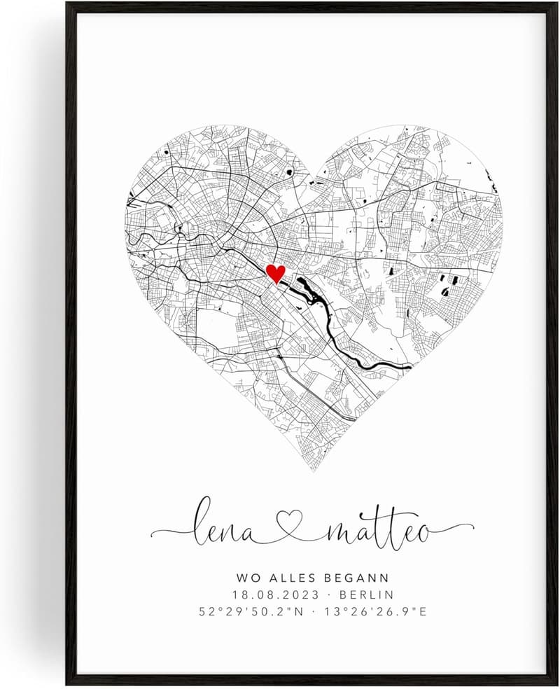 Personalisiertes Poster für Jahrestag - Geschenk für Paare
