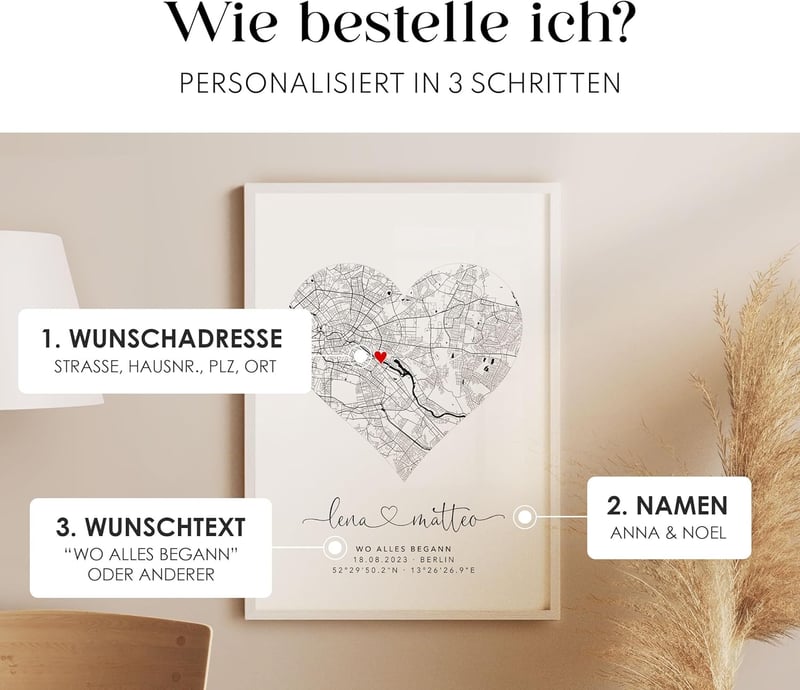 Personalisiertes Poster für Jahrestag - Geschenk für Paare