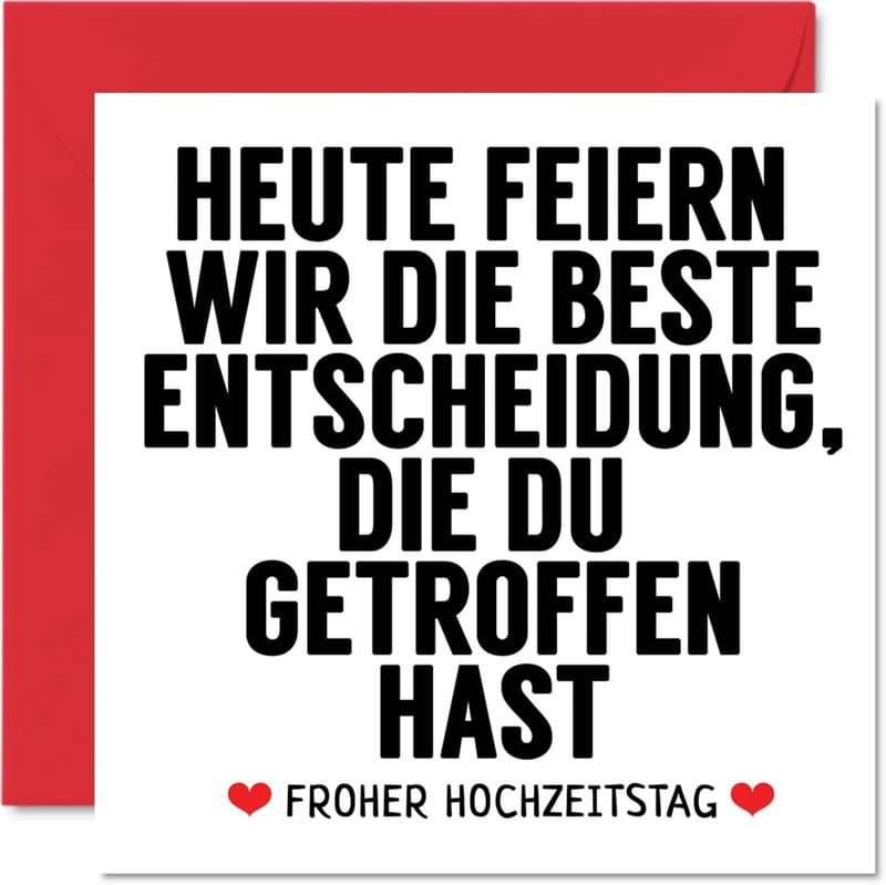 Hochzeits-Jubiläumskarte für Paare – niedlich und humorvoll – 145 mm