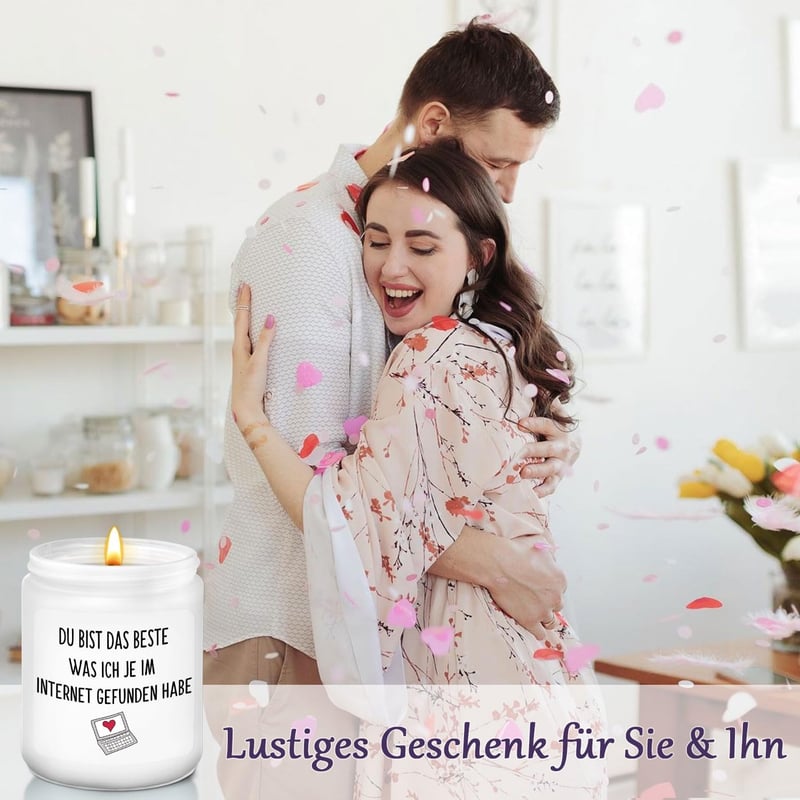 Lavendel Duftkerze für Paare – Geschenk zum Valentinstag