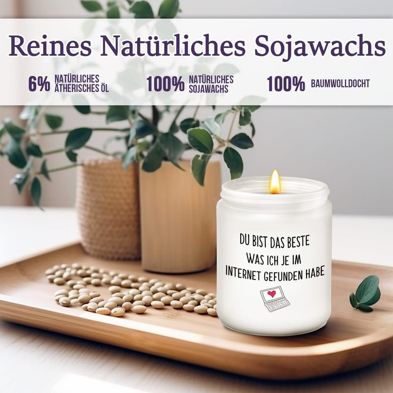 Lavendel Duftkerze für Paare – Geschenk zum Valentinstag