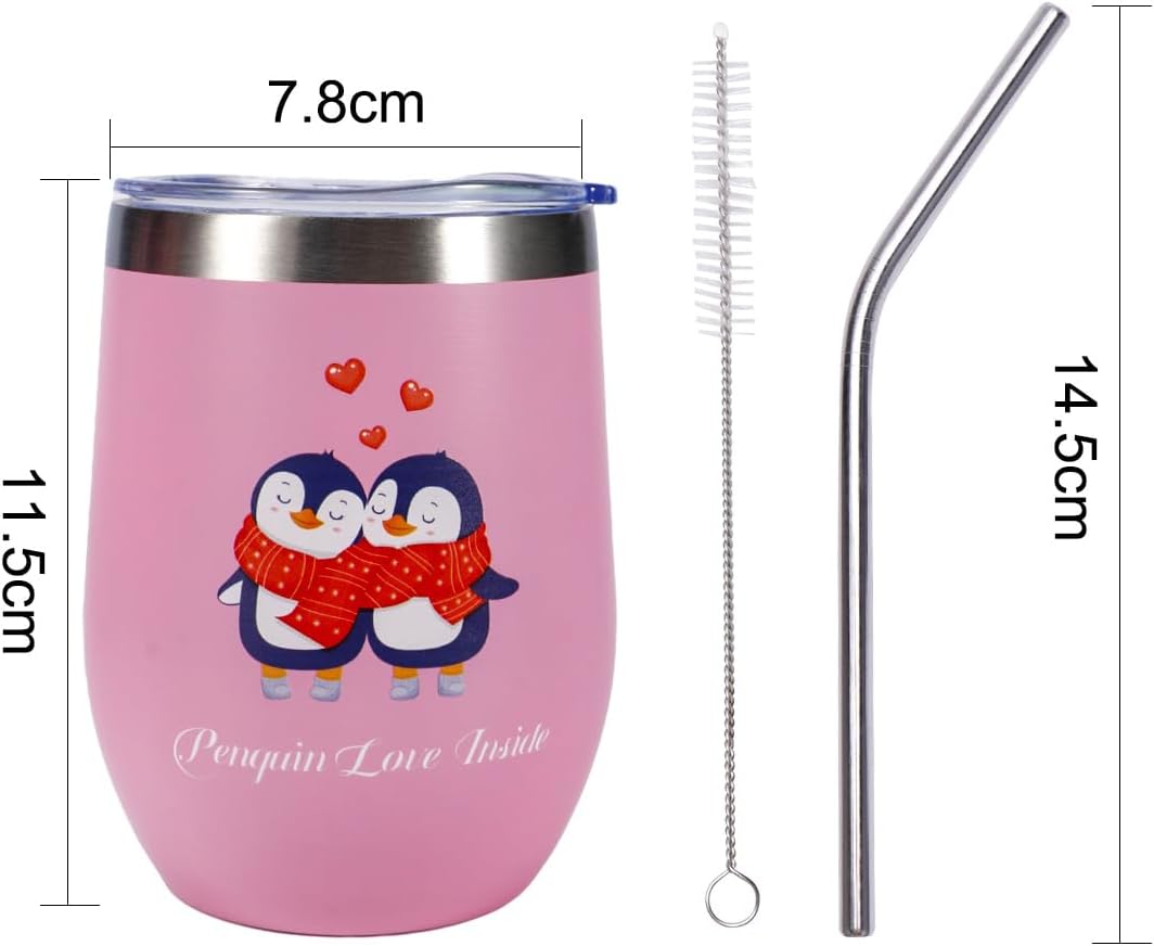 Jahrestags-Tasse für Paare mit Pinguinen - 350ml Geschenkidee