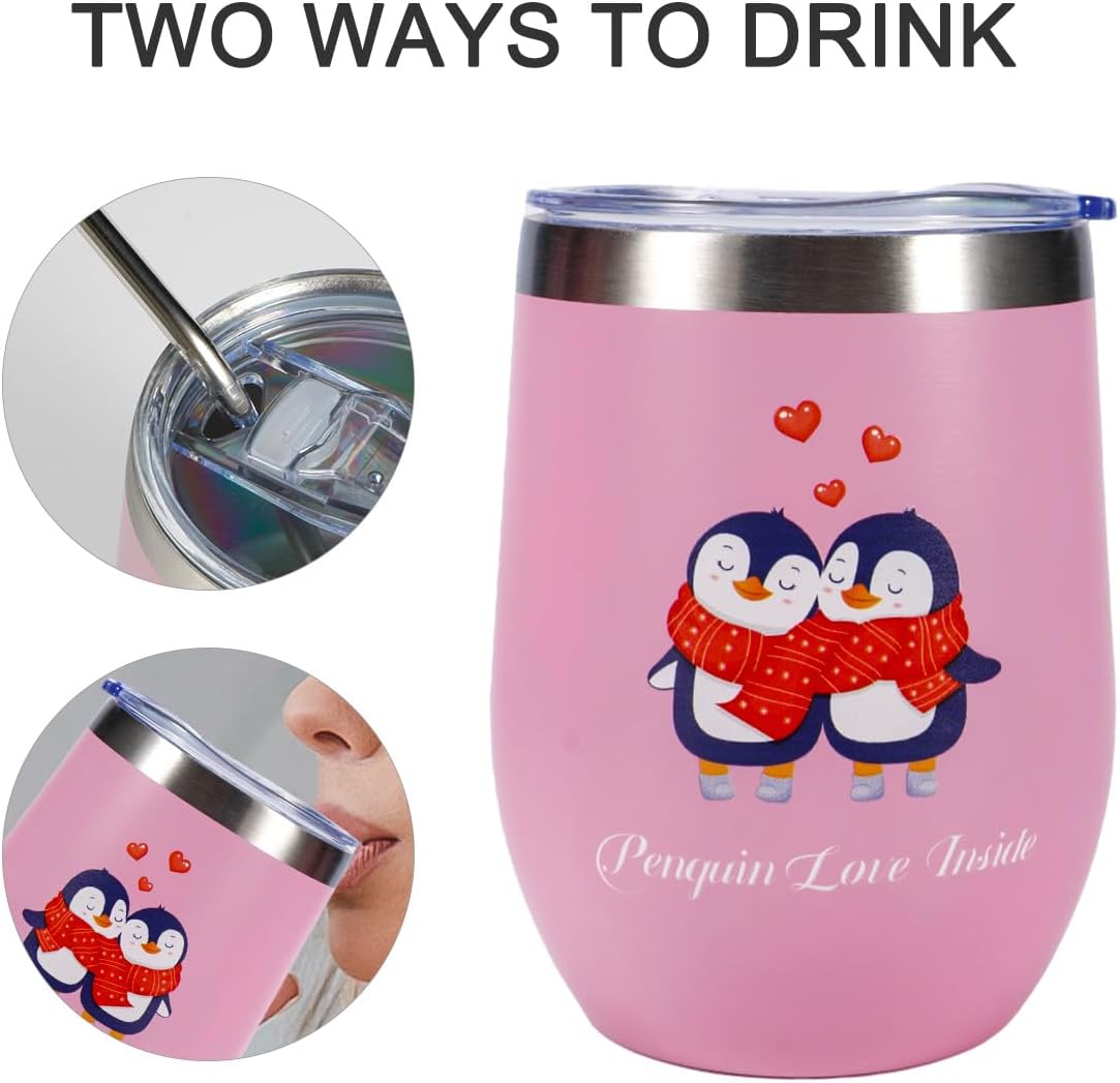 Jahrestags-Tasse für Paare mit Pinguinen - 350ml Geschenkidee