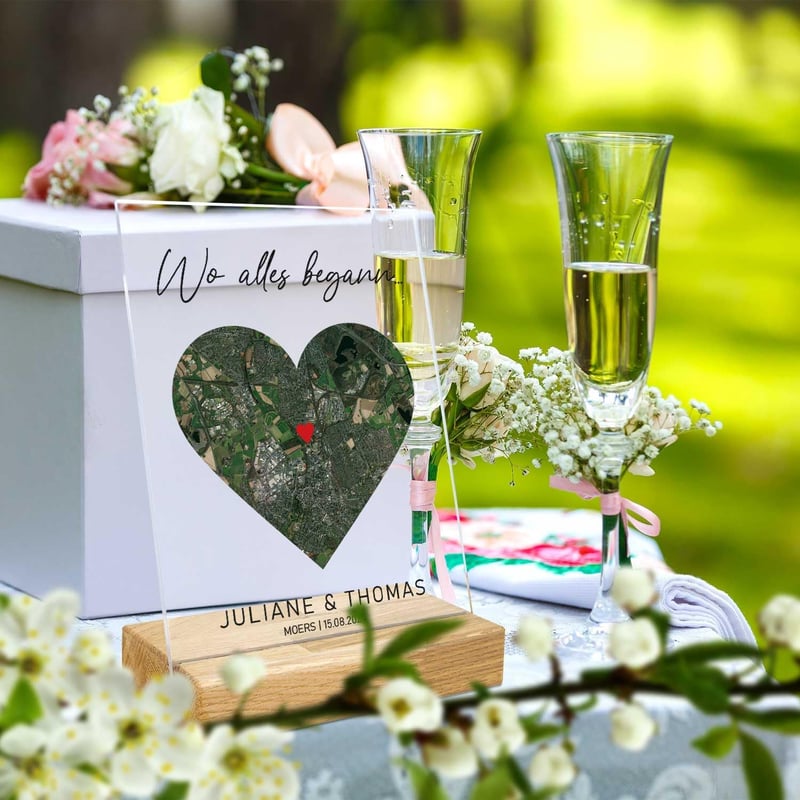 Personalisierte Geschenke zum Jahrestag mit Gravur – Koordinaten für Paare