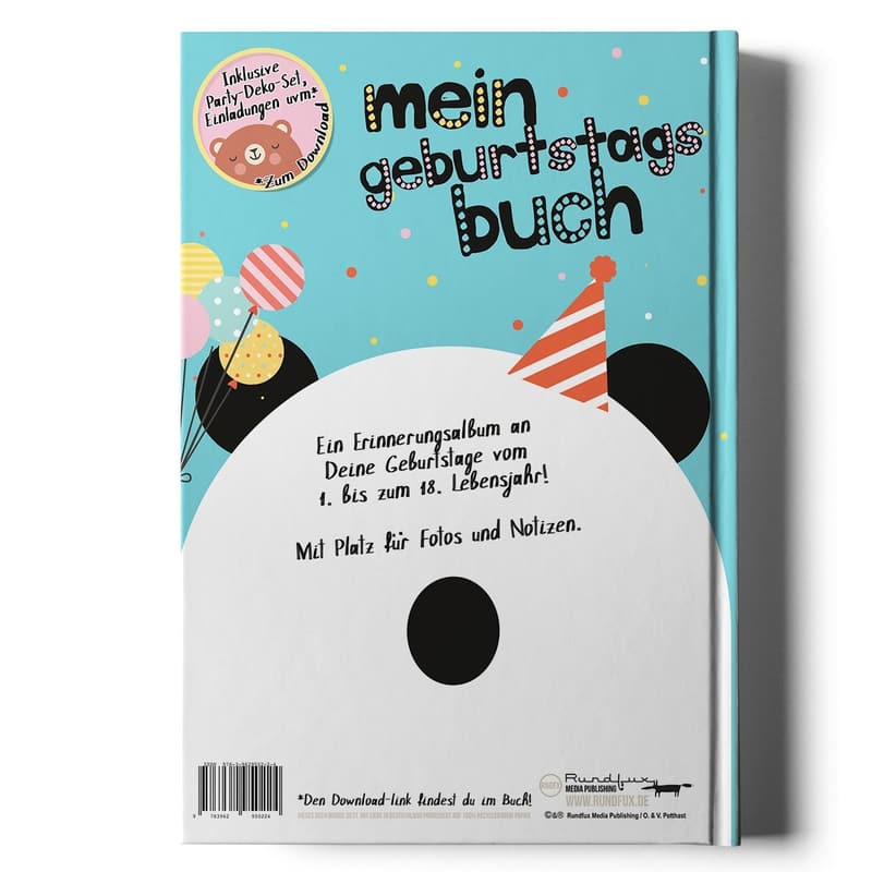 Geburtstagsbuch: Erinnerungsalbum für 0-18 Jahre mit Deko-Set