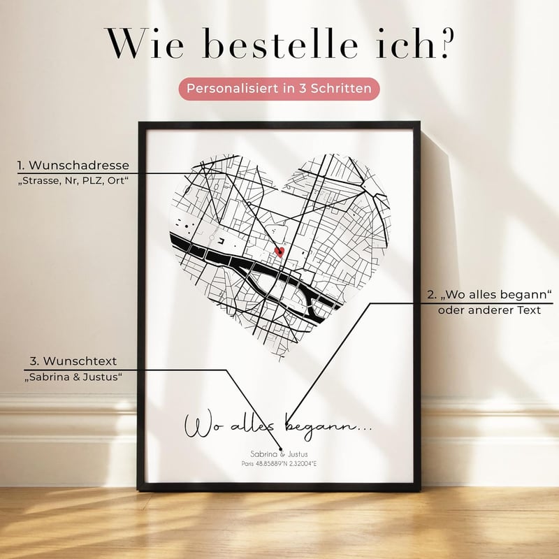 Personalisierte Koordinaten-Geschenke für Paare