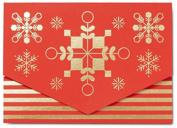 Mehrfach-Geschenkgutschein im roten und goldenen Kuvert