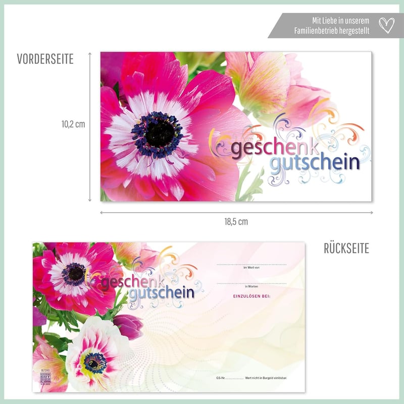 Geschenkgutschein-Set: 10 Formularvorlagen für den Einzelhandel