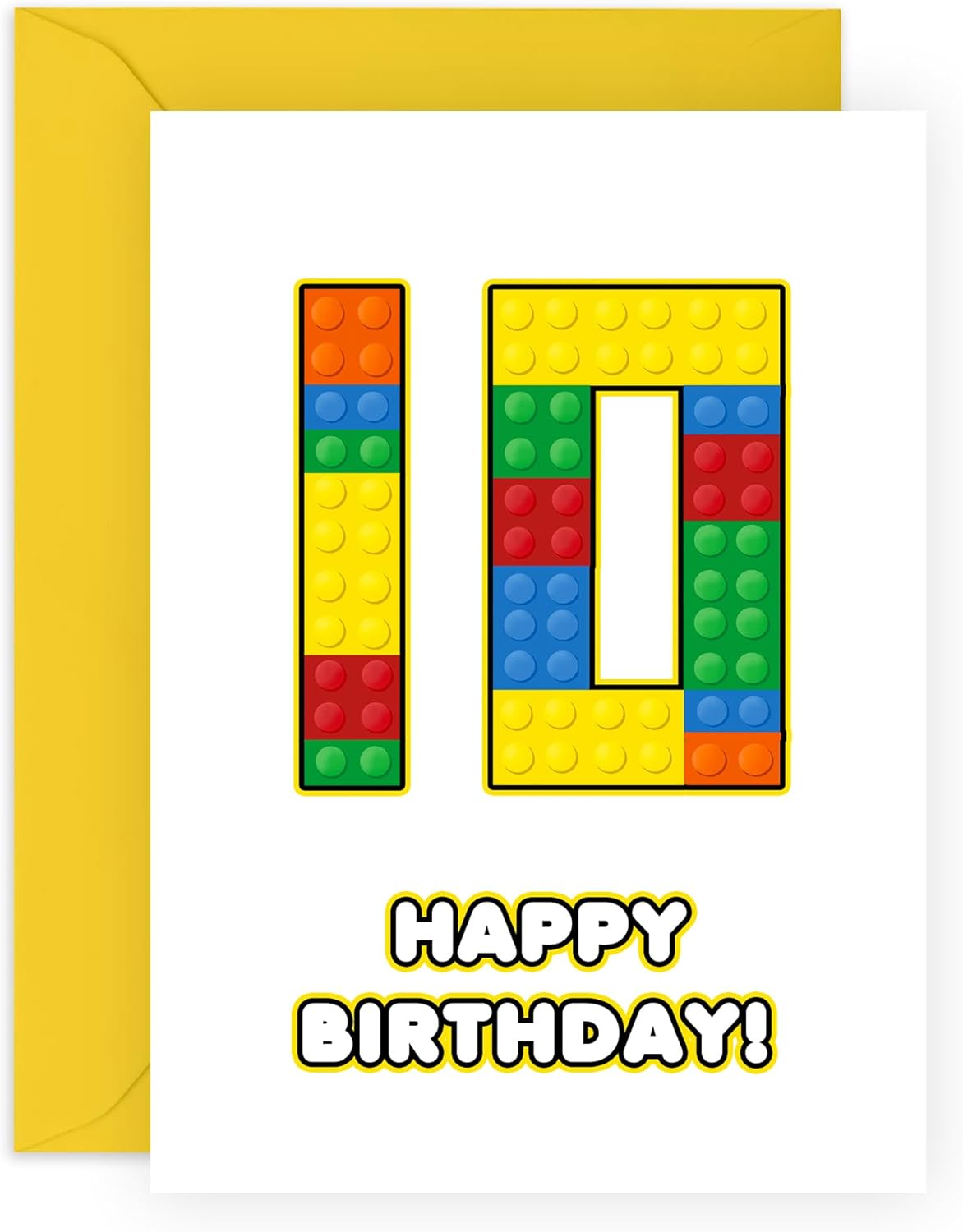 Geburtstagskarte für Jungen - Happy 10. Geburtstag mit Aufkleber