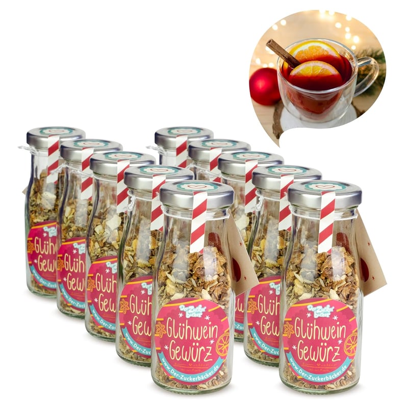 Weihnachtsgeschenke: Glühweingewürz 10er Set in Mini-Flaschen
