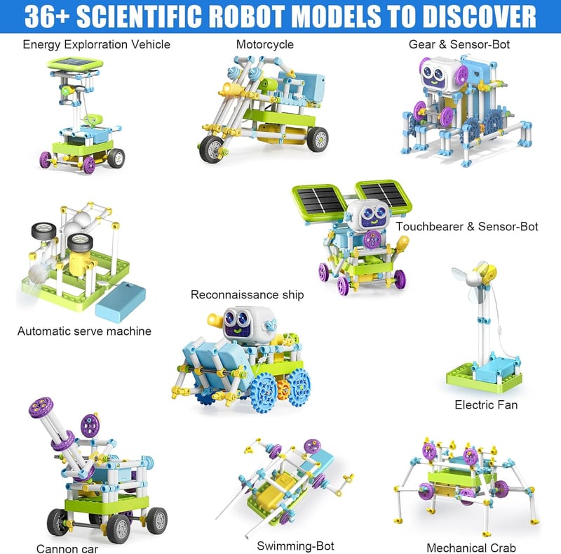 STEM Robotik Spielzeug für Kinder ab 6 mit 36+ Modellen und Solarenergie