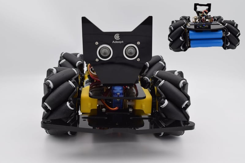 Adeept Mecanum-Roboter-Kit für Raspberry Pi Pico mit LCD und Tutorials