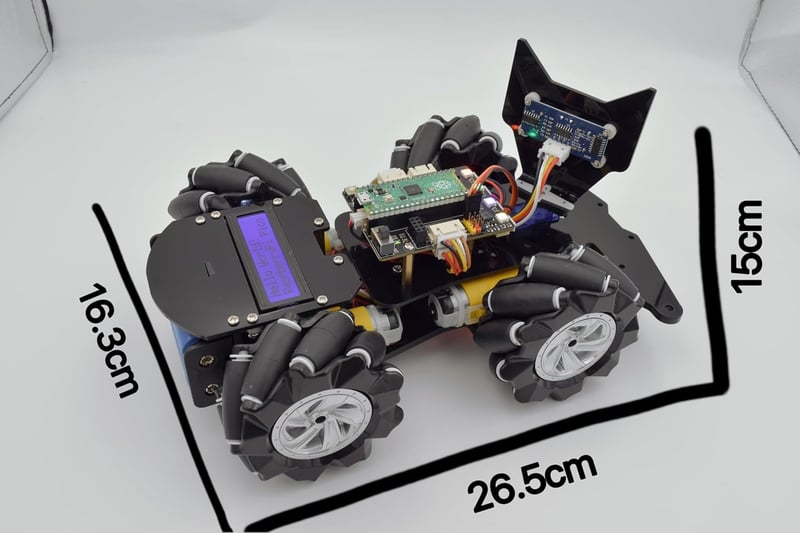 Adeept Mecanum-Roboter-Kit für Raspberry Pi Pico mit LCD und Tutorials