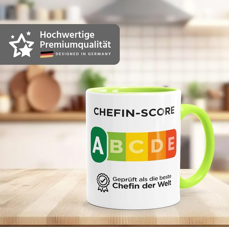 Lustige Kaffeetasse für die beste Chefin der Welt – Moonworks®
