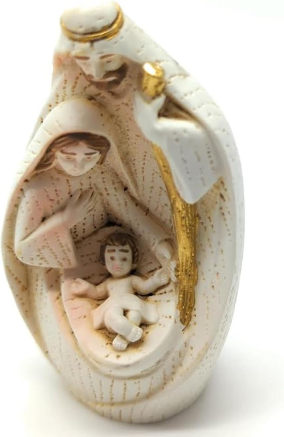 Handbemalte Krippe Heilige Familie aus Kunstharz, 8 cm, Weihnachtsgeschenk.