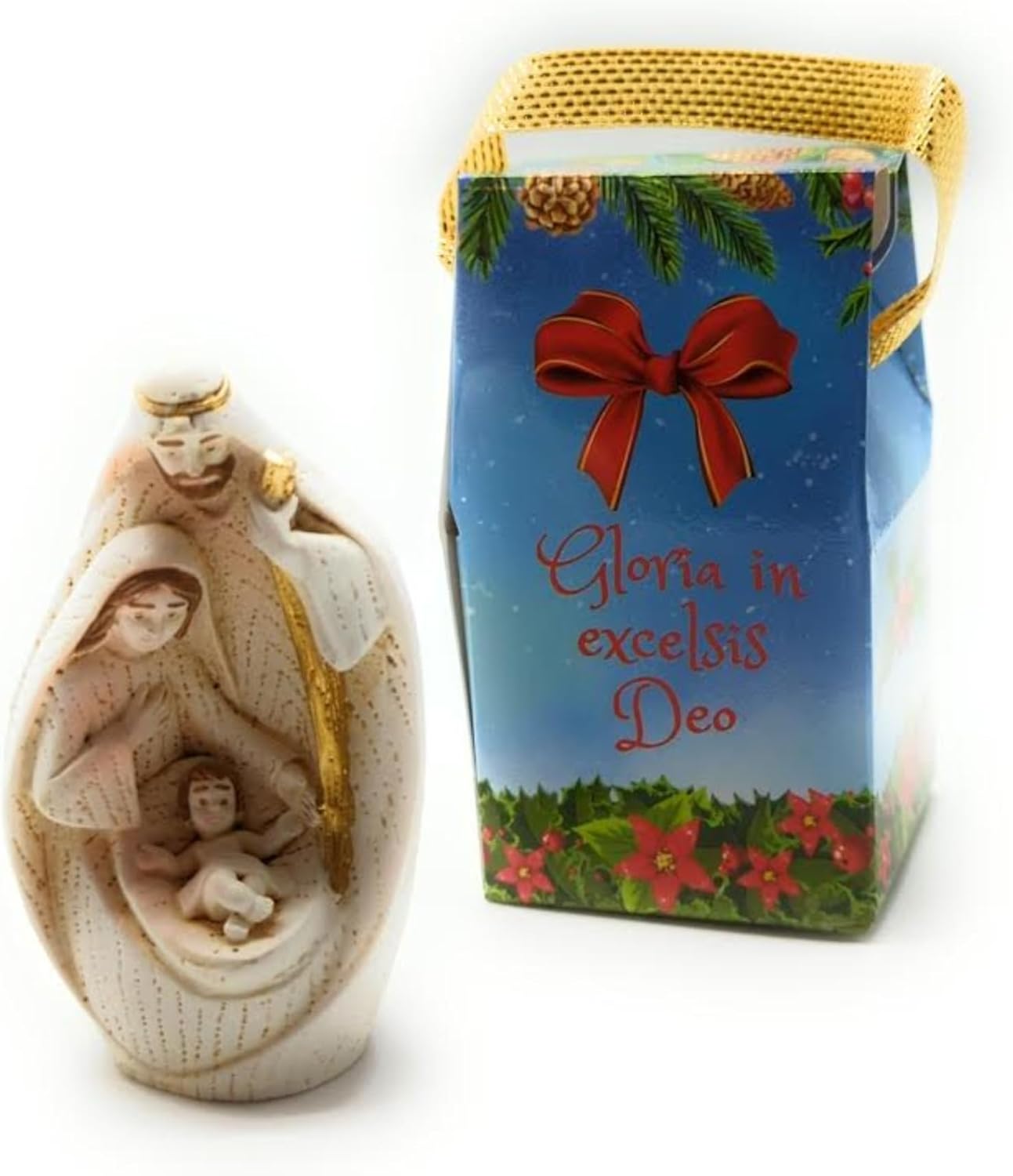 Handbemalte Krippe Heilige Familie aus Kunstharz, 8 cm, Weihnachtsgeschenk.