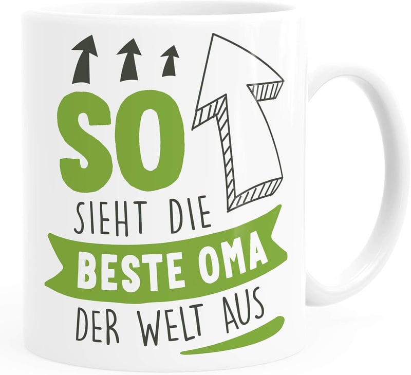 Beste Oma/Kaffee-Tasse aus Keramik mit Spruch – Geschenkidee für Eltern und Großeltern