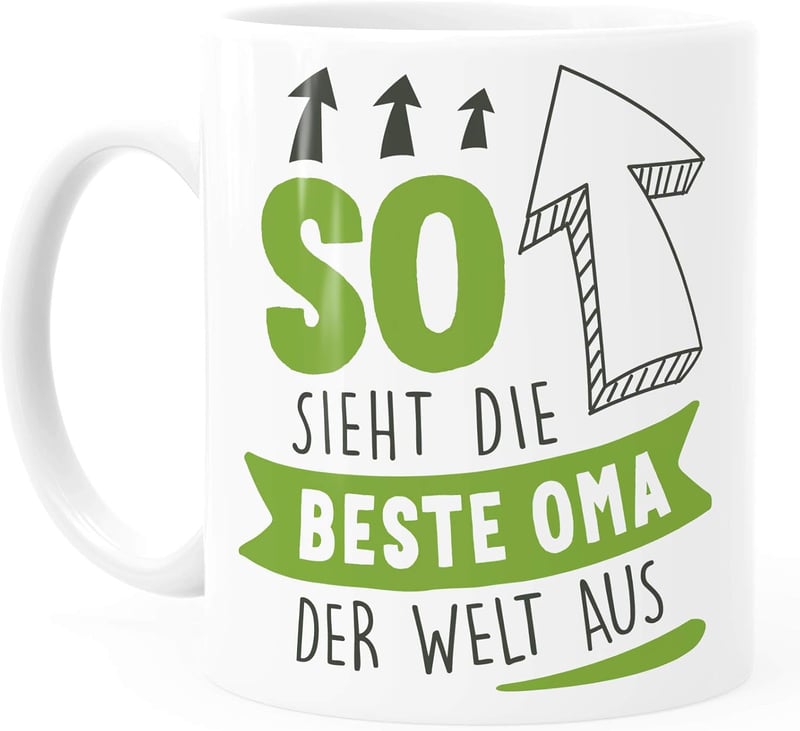 Beste Oma/Kaffee-Tasse aus Keramik mit Spruch – Geschenkidee für Eltern und Großeltern