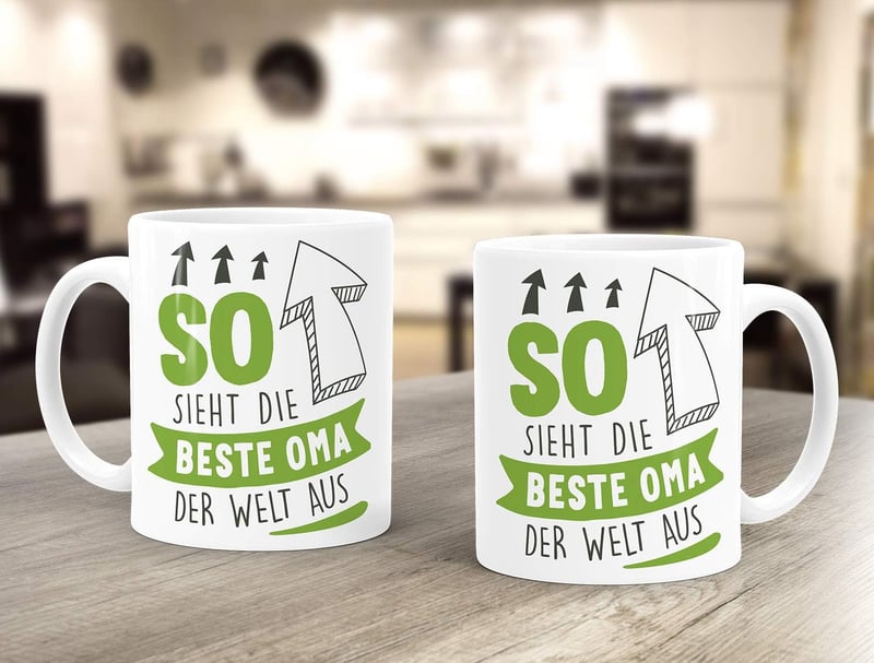 Beste Oma/Kaffee-Tasse aus Keramik mit Spruch – Geschenkidee für Eltern und Großeltern