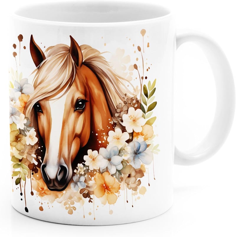 Winter-Tasse mit Pferde-Motiven für Pferde-Liebhaber