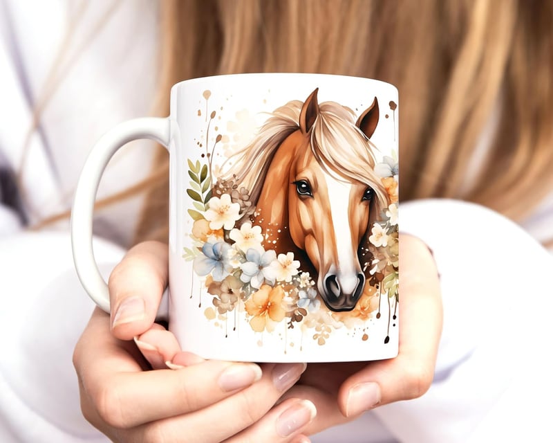 Winter-Tasse mit Pferde-Motiven für Pferde-Liebhaber