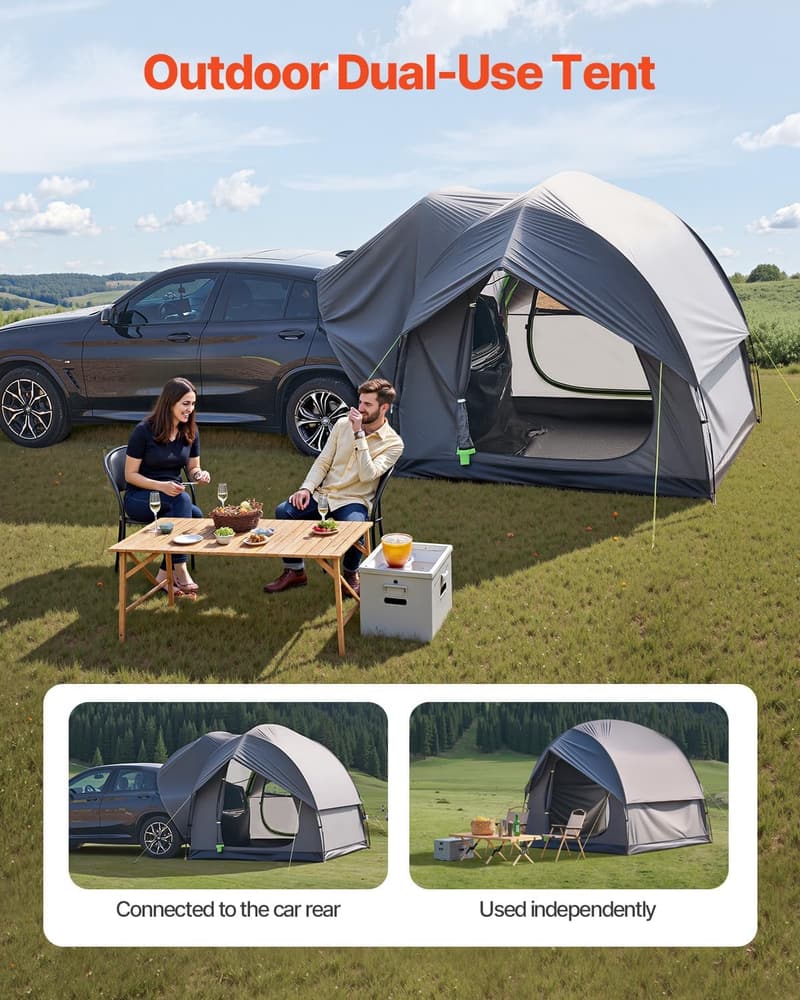 VEVOR SUV Campingzelt für 5-8 Personen, wasserdicht mit Schattenmarkise