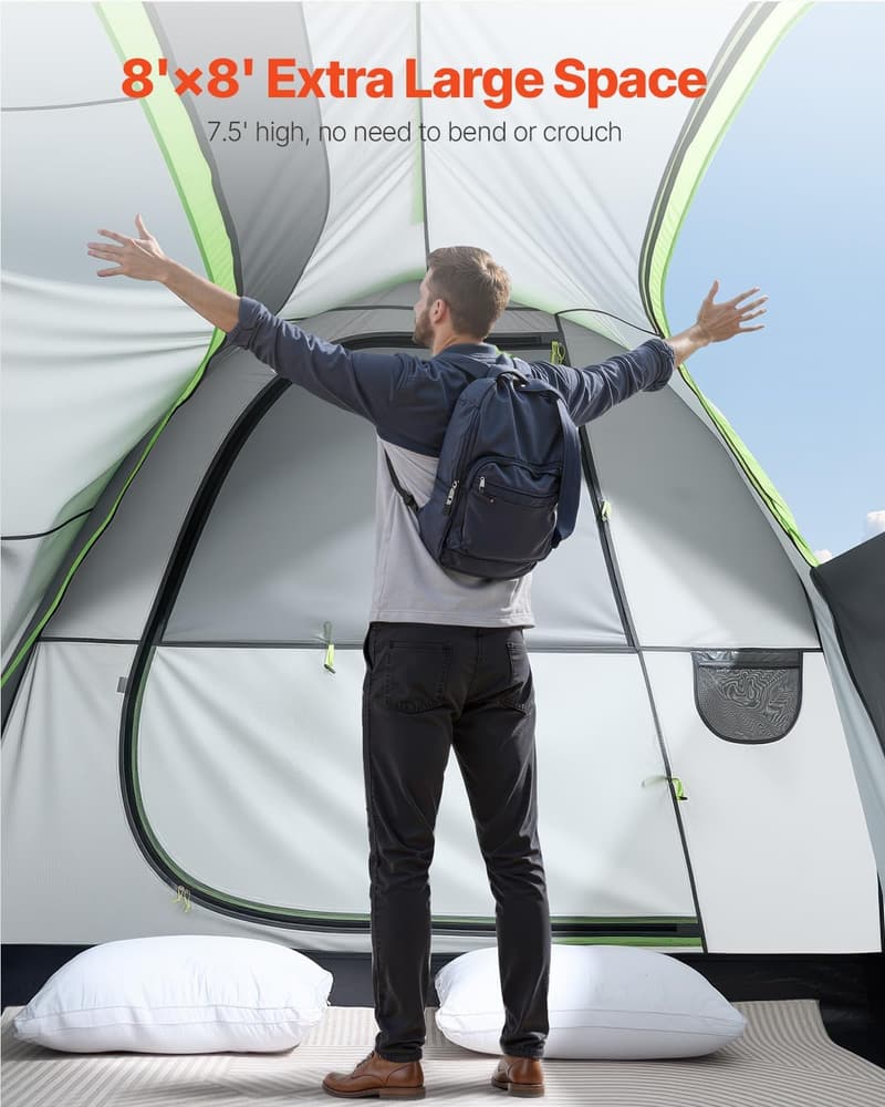 VEVOR SUV Campingzelt für 5-8 Personen, wasserdicht mit Schattenmarkise