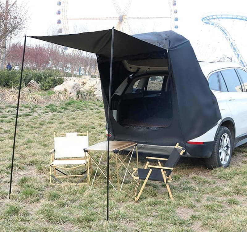 Universal Heckzelt für SUV mit Moskitonetz und Sonnensegel (Schwarz)