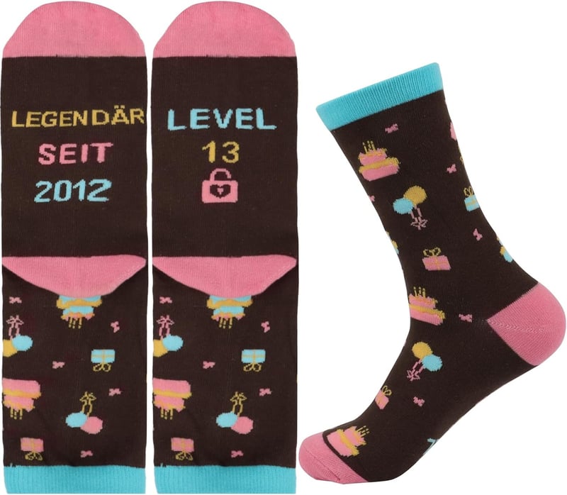 Lustige Socken für Mädchen und Jungen, 10-13 Jahre, Geschenkidee