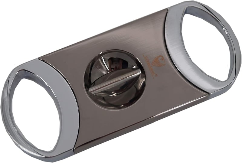 GERMANUS V-Cutter Zigarren Kerbschneider in Silbergrau