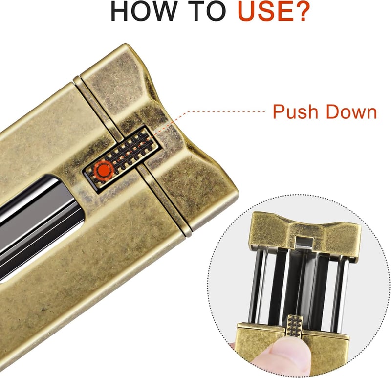 V Cut Zigarrenschneider aus Edelstahl mit Geschenkbox (Gold)