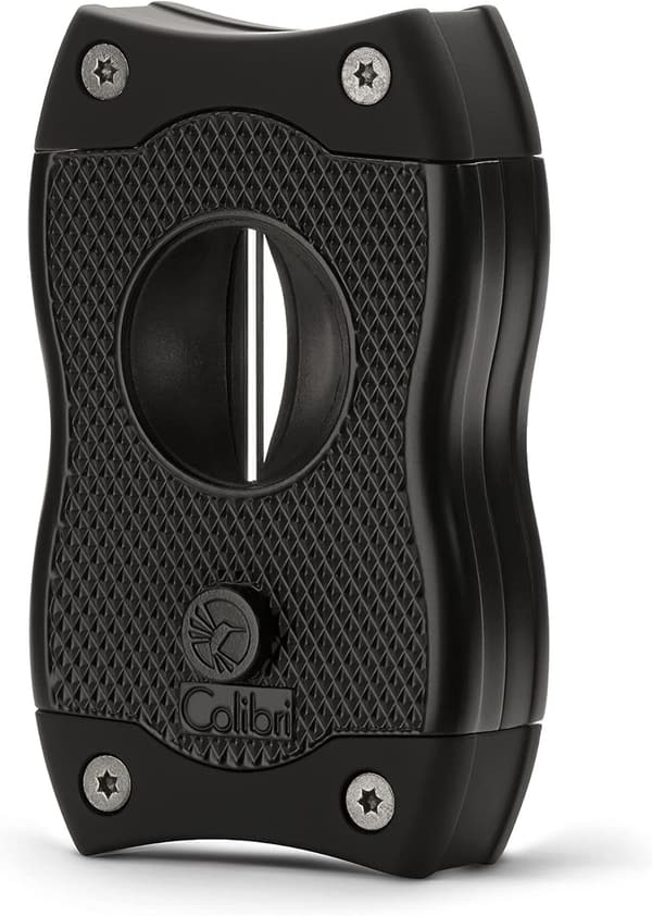 Ergonomischer 2-in-1 Zigarrenschneider für bis zu 66 Ringmaß-Zigarren in Schwarz