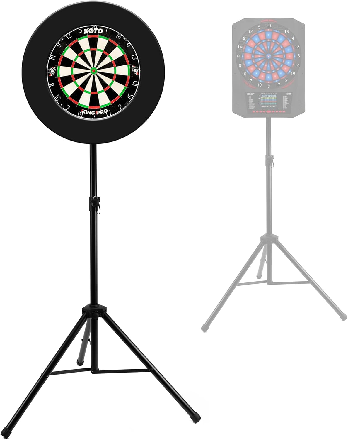 KOTO - Höhenverstellbarer Dartboard-Ständer für Sisal- & elektronische Dartscheiben, 120-190 cm