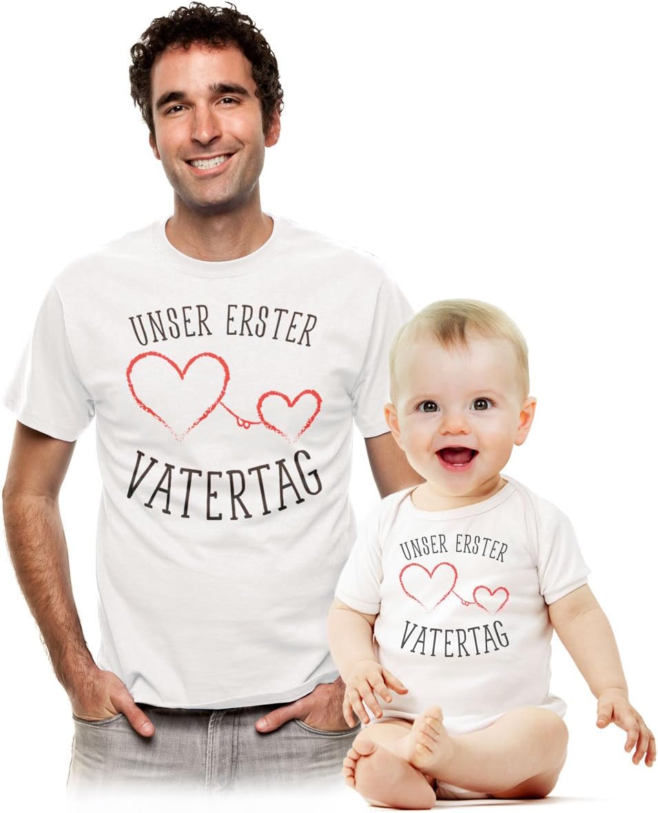 Erster Vatertag Baby-Body und T-Shirt Set für Papa und Baby