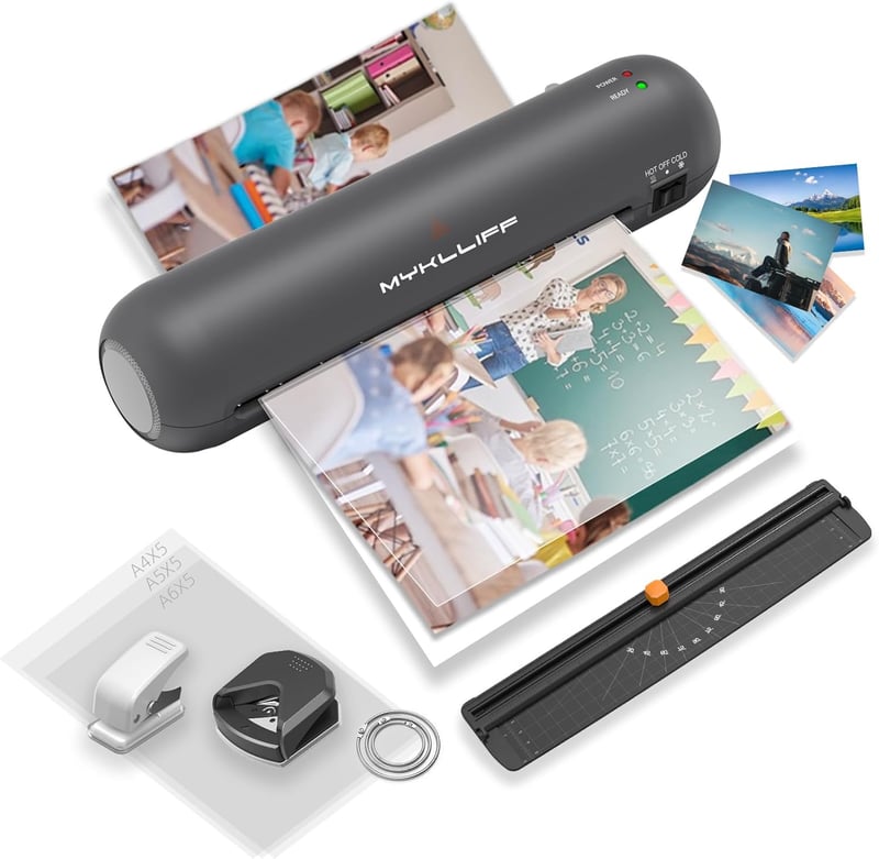 Tragbarer A4 Laminator mit Heiß- und Kaltmodi, 6-in-1 Set