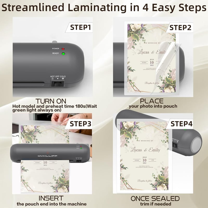 Tragbarer A4 Laminator mit Heiß- und Kaltmodi, 6-in-1 Set
