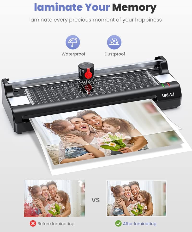UALAU A3 Laminiergerät 7-in-1 Set mit Laminierfolien und Papierschneider