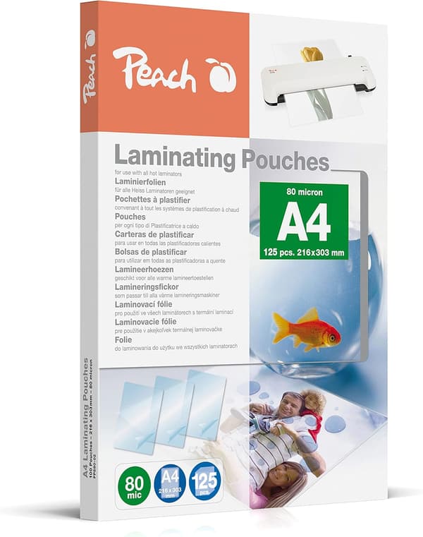 Laminierfolien A4, 80 µm, 125 Stück, glänzend, Premiumqualität