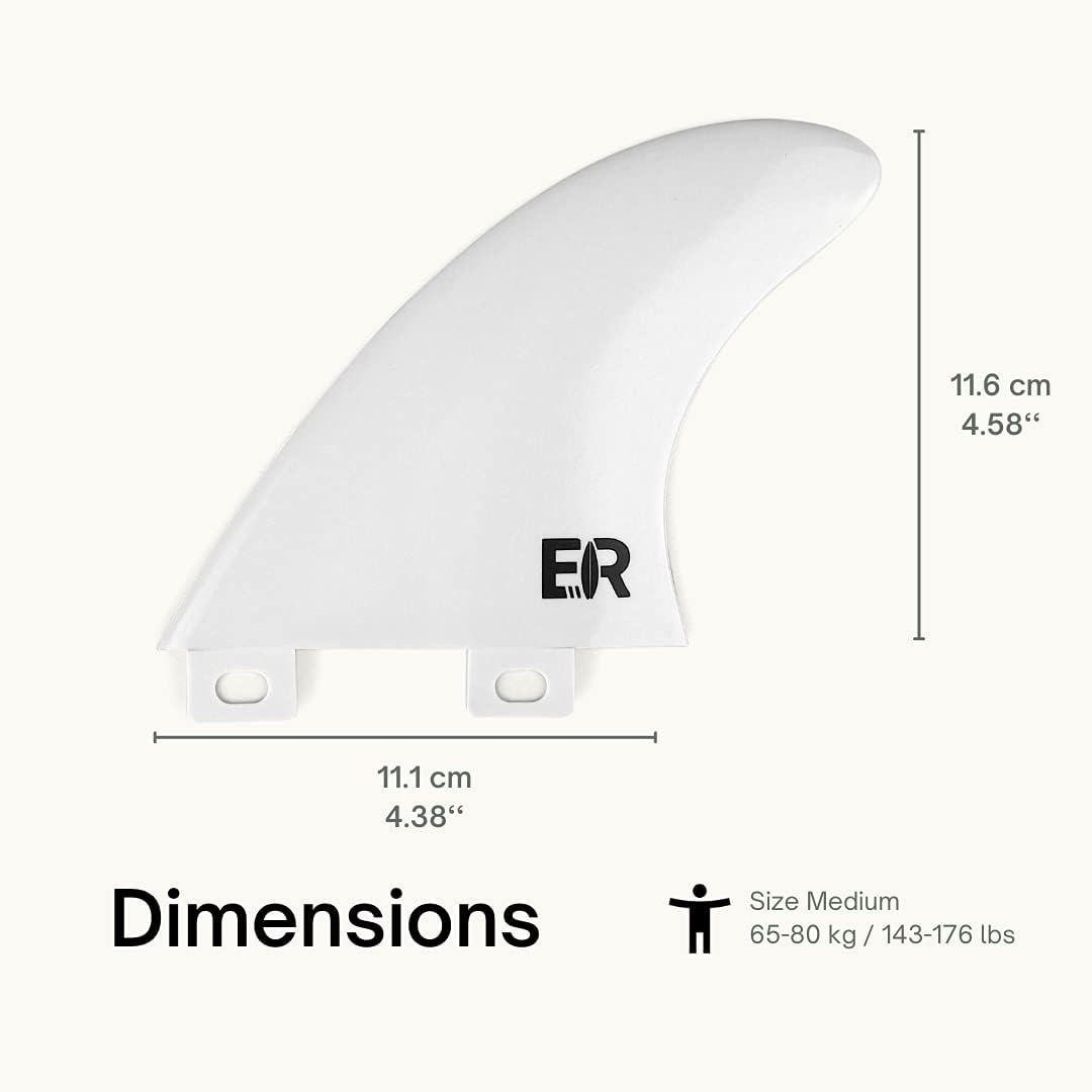 FCS Thruster Finnen-Set für Surfboards und SUPs (Größe G5, schwarz/weiß)