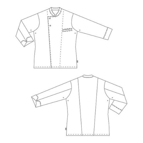 Langarm-Kochjacke für Profiköche – Schwarz – 65% Polyester, 35% Baumwolle – Größe 2XL