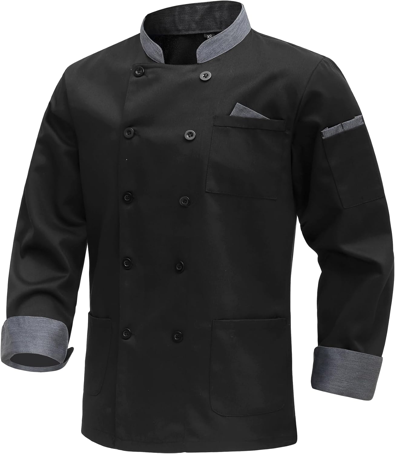 Unisex Kochjacke für Männer – Langärmlige Chef-Uniform mit Tasche