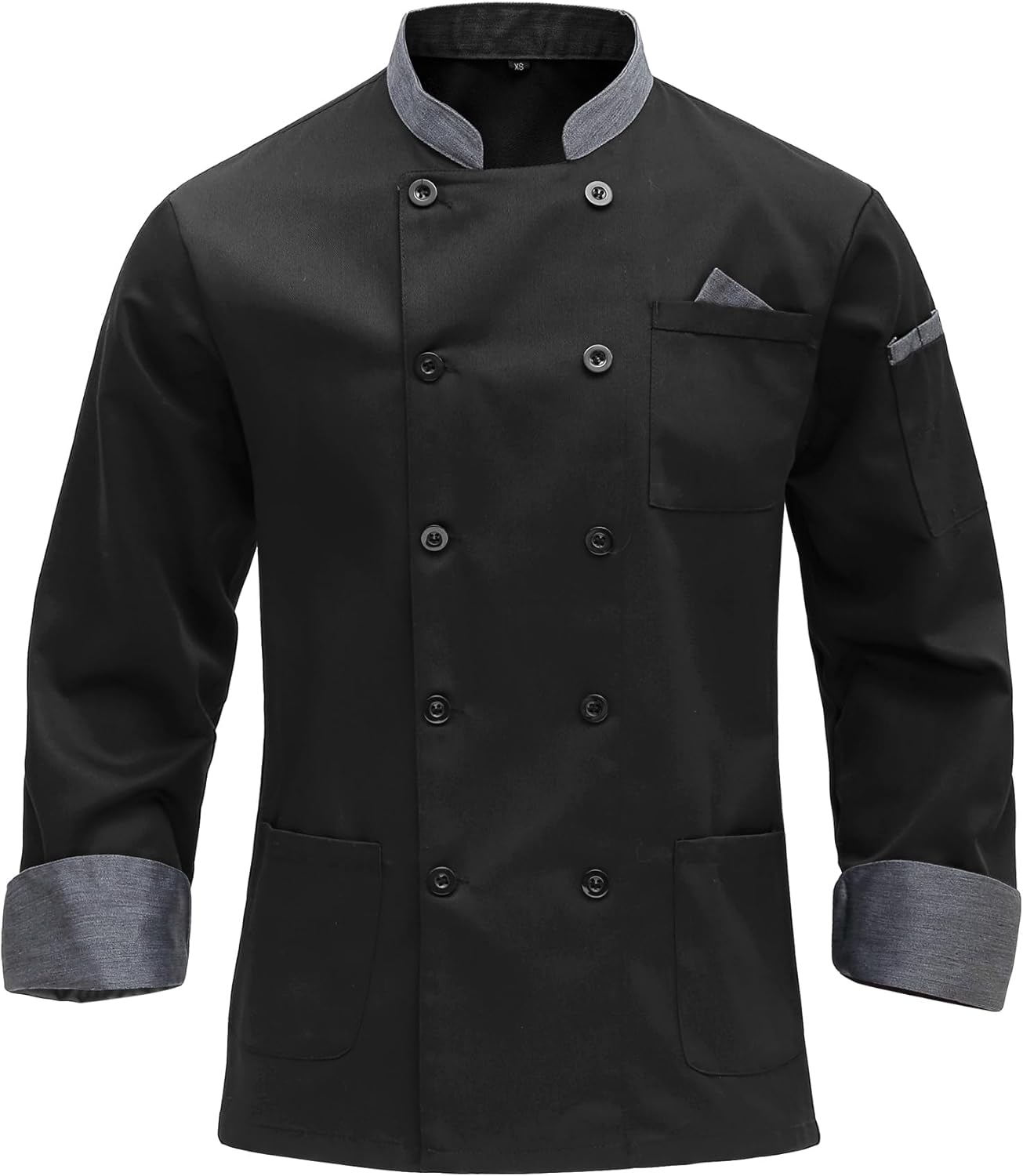 Unisex Kochjacke für Männer – Langärmlige Chef-Uniform mit Tasche