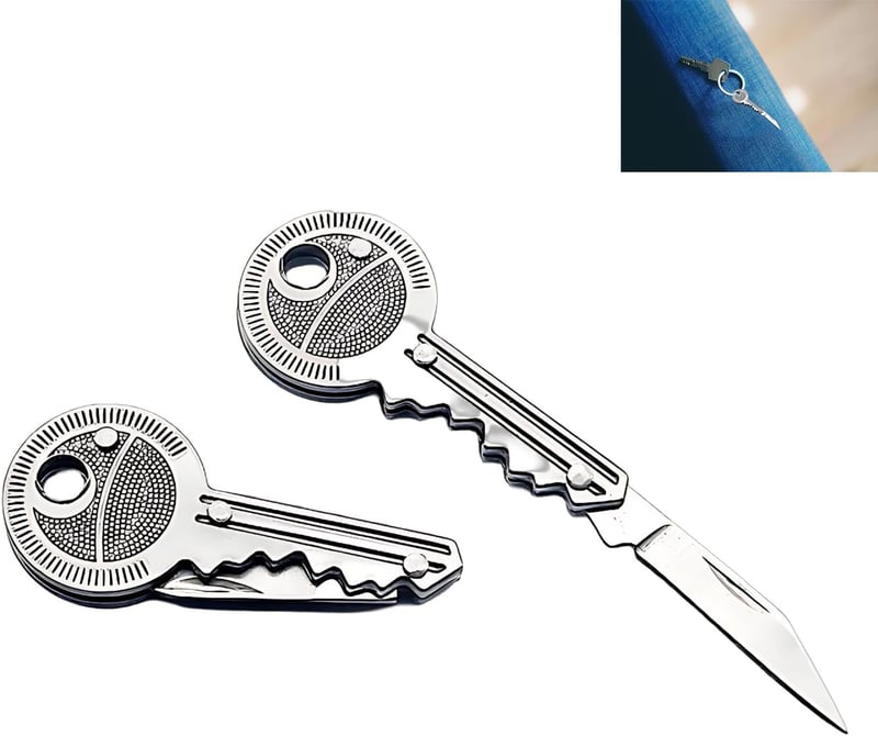 Multifunktions-Schlüsselmesser aus Edelstahl – 2er Set Taschenmesser