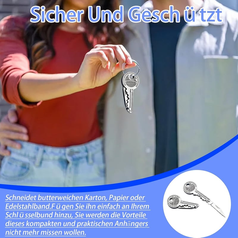 Multifunktions-Schlüsselmesser aus Edelstahl – 2er Set Taschenmesser
