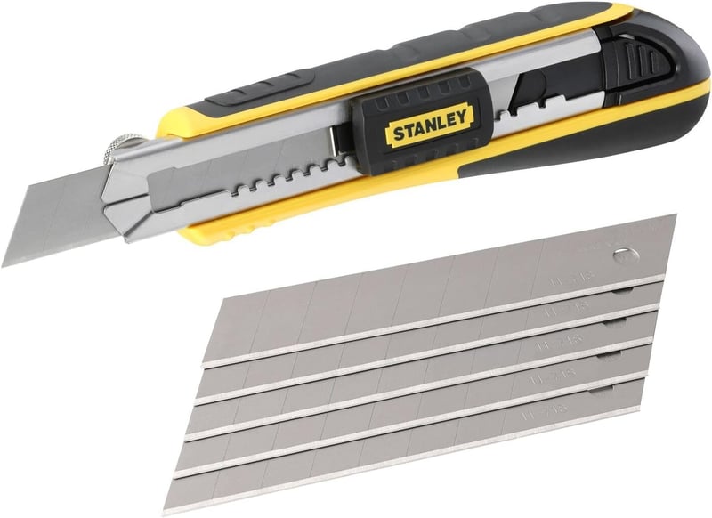 Stanley FatMax Cuttermesser 18mm - Profi Teppichmesser mit Klingenbrecher