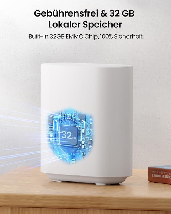 Kabellose 2K Außenüberwachungskamera mit Akku, 240 Tage Laufzeit, 32 GB Speicher