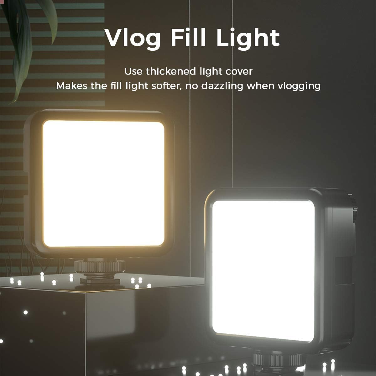 ULANZI VL81 Videoleuchte mit 81 LEDs, 3200K-5600K Farbtemperatur, einstellbare Helligkeit, CRI 95+