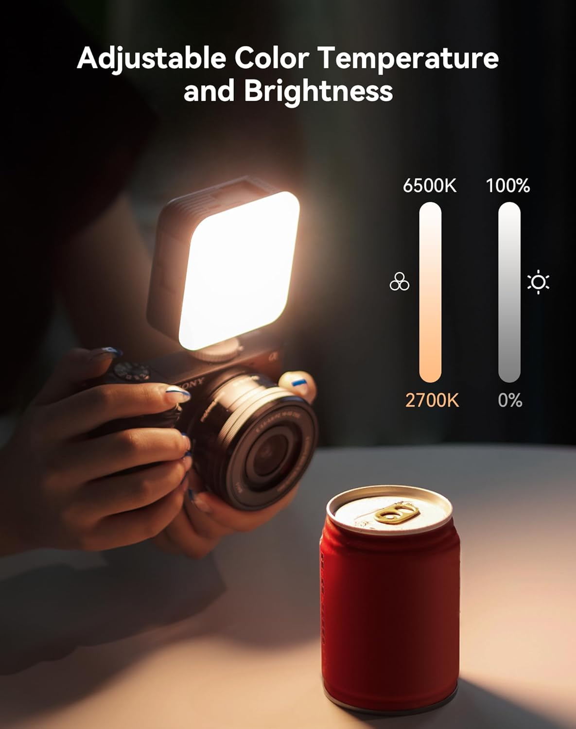 SMALLRIG Mini LED Videoleuchte mit 96 LEDs und Akkus - tragbar, 2700K–6500K, CRI 95+