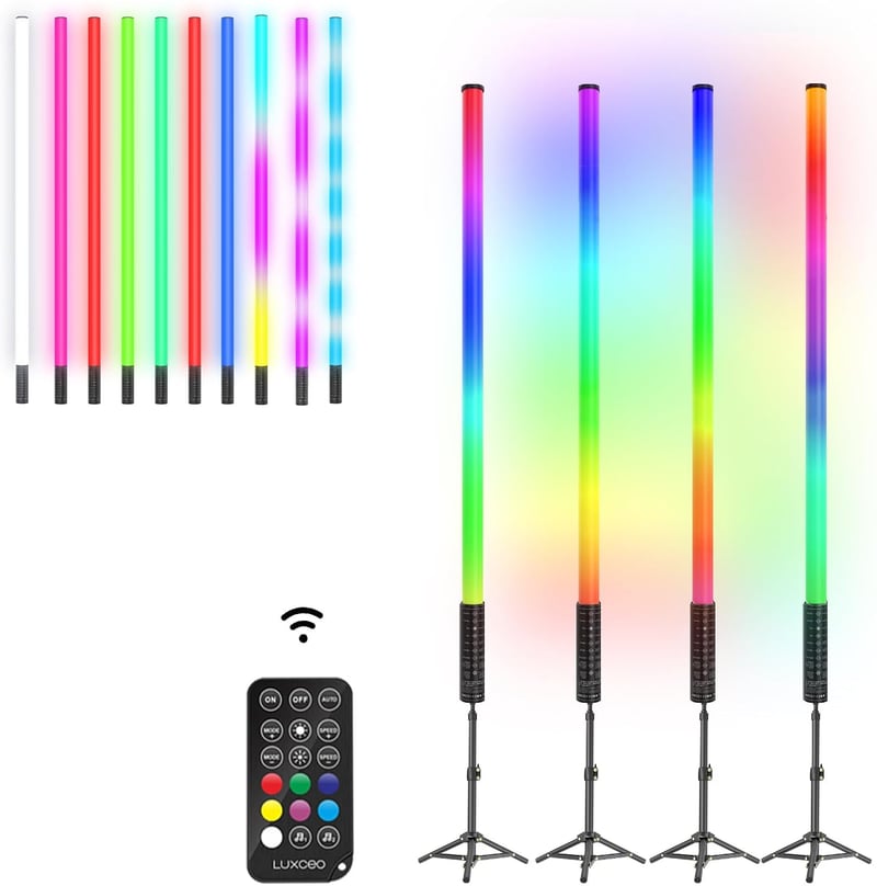 LED Video Lichtstab 85 cm mit ausziehbarem Stativ und Akku 5000 mAh